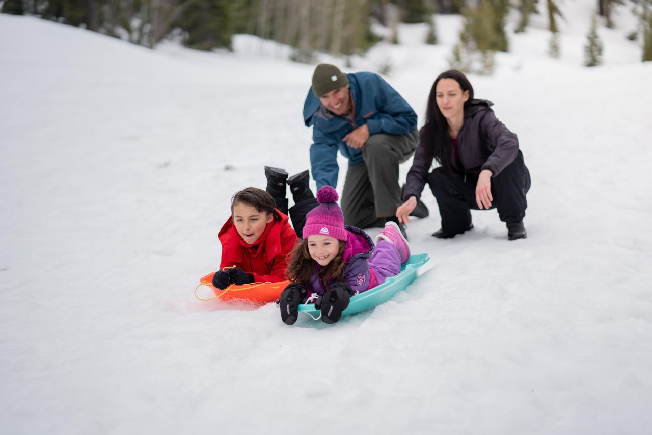 Winter scene at Everline Resort and Spa, formerly Resort at Squaw Creek, in Olympic Valley